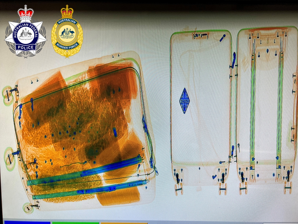 ABF officers located 28 suspicious packages in the man’s two suitcases during a routine inspection. The contents of the packages were tested and returned positive results for both cocaine and methamphetamine. 