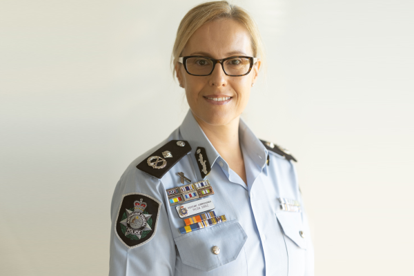 Female police officer smiling