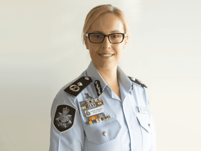 Female police officer smiling