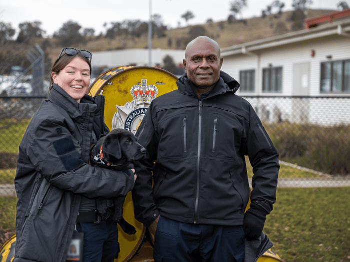 RSIPF Chaplain visiting canines