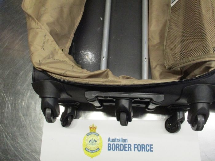heroin sample in suitcase