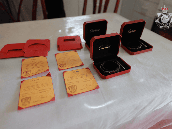 Cartier jewellery items allegedly stolen from Sydney Airport