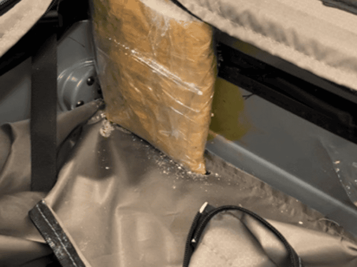 Drugs inside suitcase