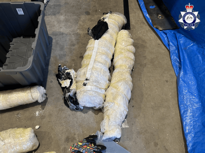 Meth wrapped in plastic on factory floor 