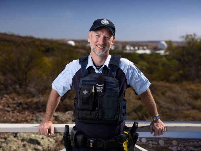 Police officer with Geraldton behind them
