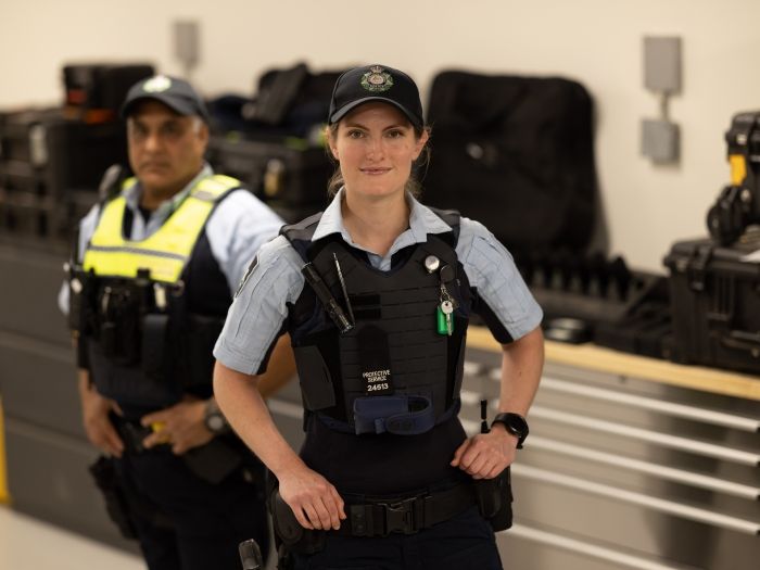 Two protective service officers