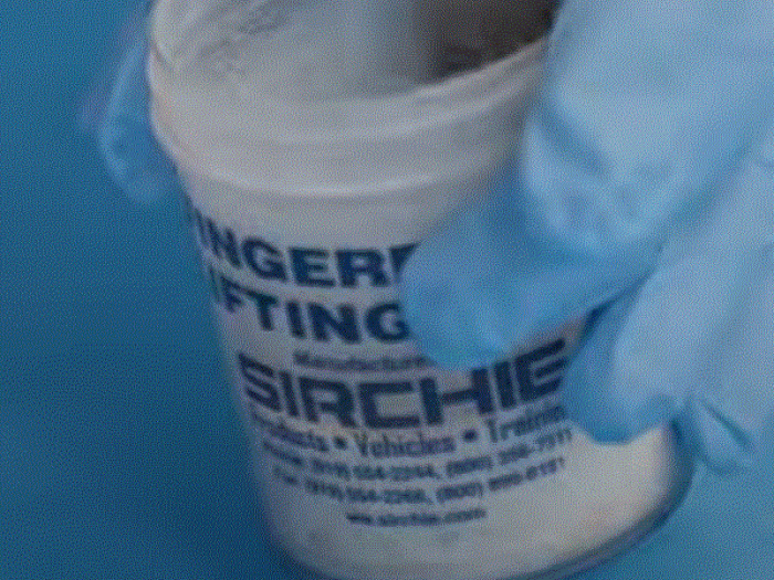 Container of fingerprint lifting container