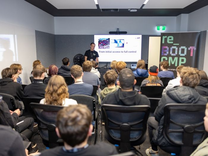 Tech students attending the re_B00TCMP cyber program