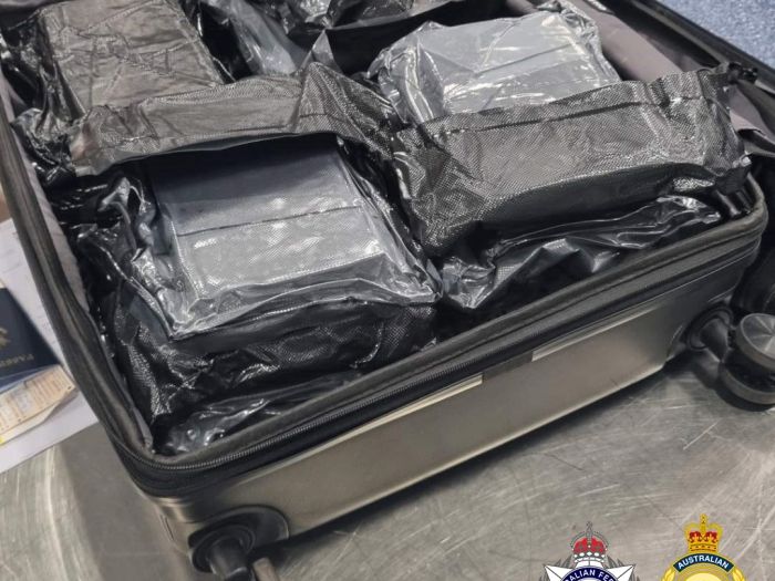 Image of the packages allegedly found inside the luggage of a woman at Sydney Airport.