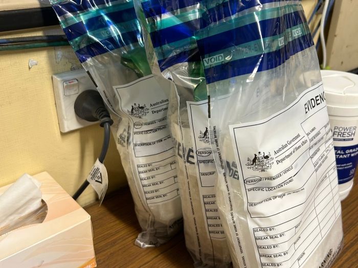 AFP image of bags of meth confiscated during the investigation.