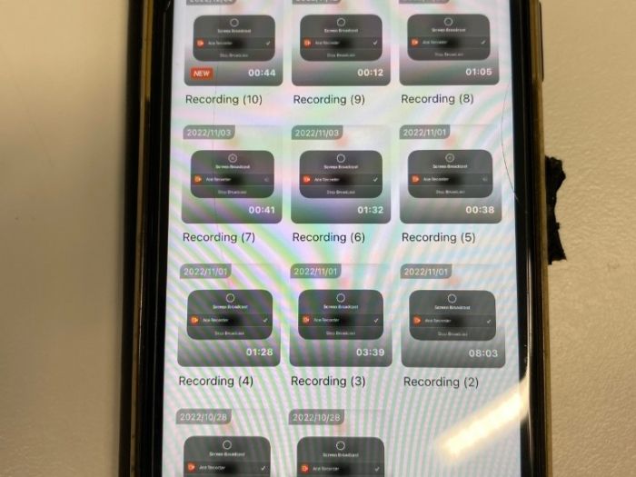 A photo of a phone seized by officers