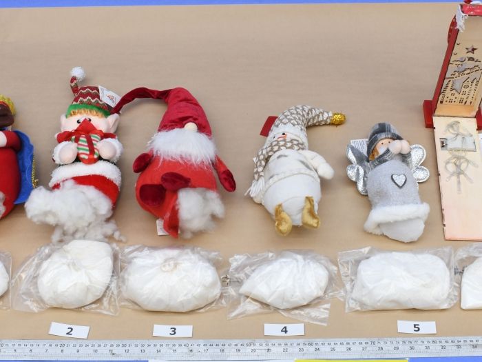 Image of Christmas toys that were allegedly filled with bags of ketamine.