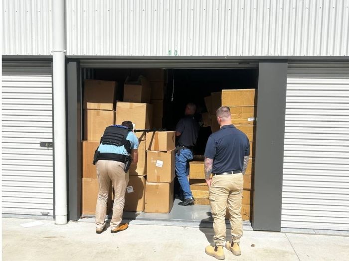 Police searching storage shed