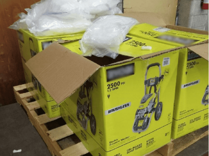 Meth found in pressure washers