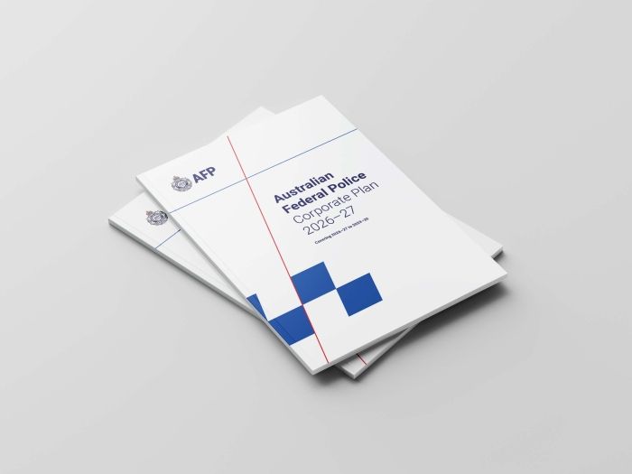AFP Corporate Plan 2026–27 booklet covers