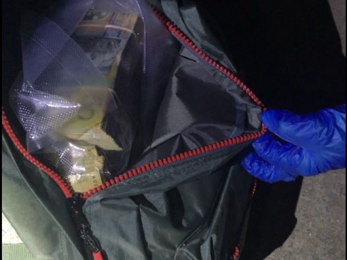 Seized cash in bag