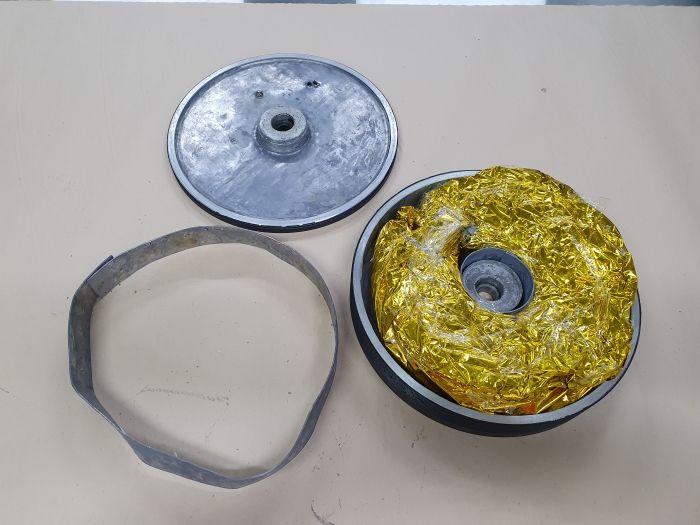 A pulley wheel containing methamphetamine
