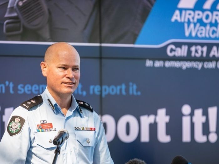 Airport Police Commander Simon Henry launches Airport Watch at Canberra Airport