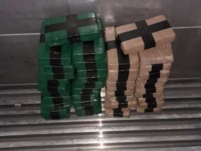 Bricks of cocaine in wrapped in plastic 