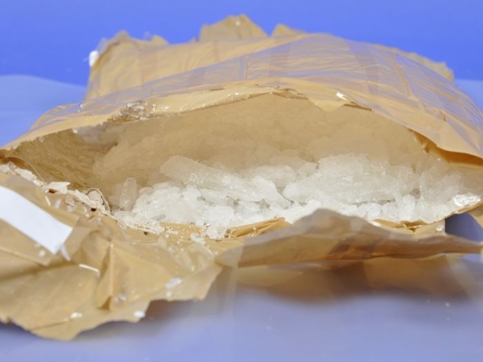 Some of the seized methamphetamine discovered by ABF officers following a select bag examination
