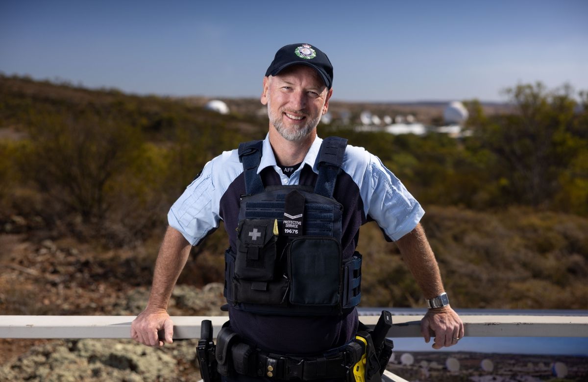 Police officer with Geraldton behind them
