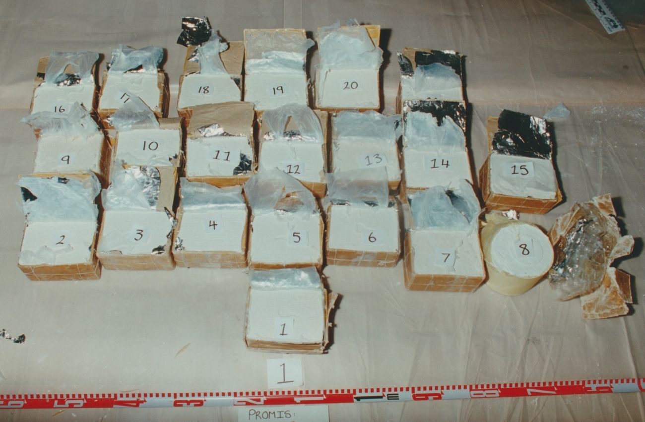 A small sample of the seized heroin.