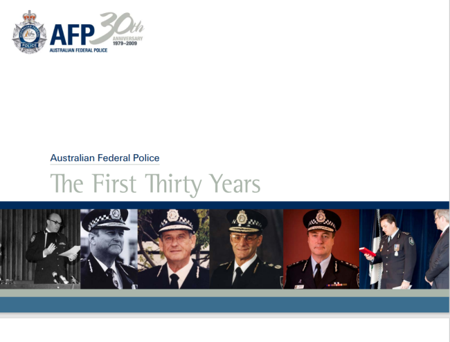 Australian Federal Police | The first thirty years publication cover thumbnail