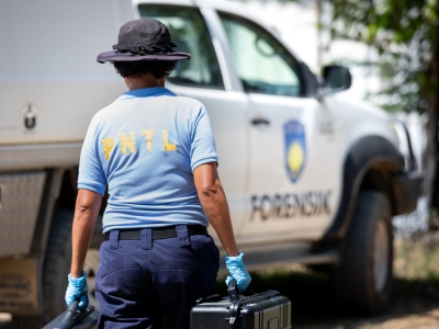 Timor-Leste police officer in forensics