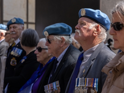 Former peacekeepers and their families at the 60 Years of police peacekeeping memorial service at the National Peacekeepers Memorial. 