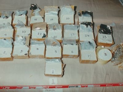 A small sample of the seized heroin.